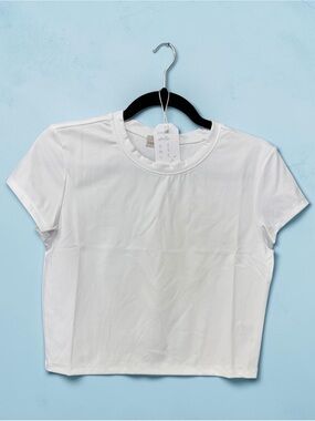 Classic White Crewneck Women’s Tee Crop